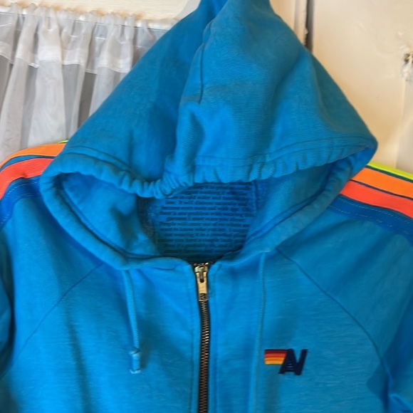 Aviator Nation Neon Stripe Hooded Jacket X-Small Unisex XS - Picture 4 of 6